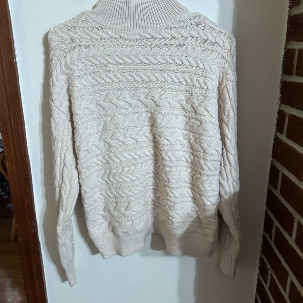 NWT Single Thread  Cream Cable Knit Sweater size xs oversized
